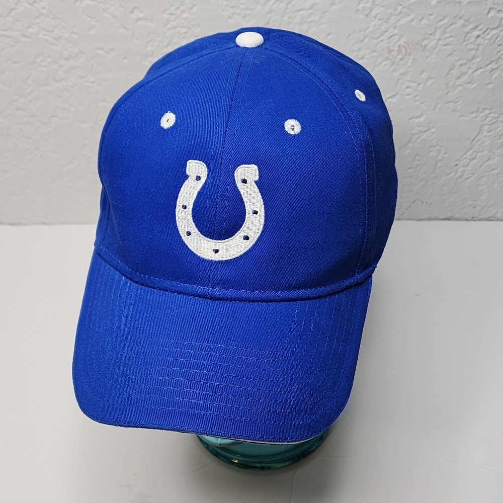 Indianapolis Colts Blue W White Embroidered Logo Cap Otto 100% Cotton Hat NFL